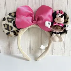 本日発送♡ ディズニー　ヒョウ柄　ぬいぐるみ　ピンク　ミニー　カチューシャ　レア ディズニー ミニー カチューシャ レオパード柄 ヒョウ柄 ピンク - メルカリ