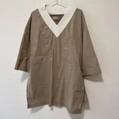 GLOBAL WORK ベージュ Vネック Tシャツ M