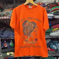 USA古着 読者 イラスト ビッグプリントＴシャツ