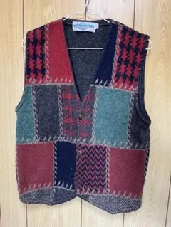 JACQUARD パッチワーク ベスト Mサイズ
