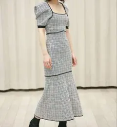 SNIDEL ツイード ニット マーメイド ワンピース