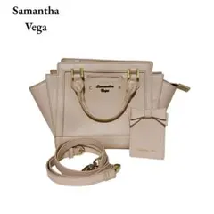 サマンサベガ 2WAY ハンドバッグ ショルダーバッグ レザー ピンク ベージュ