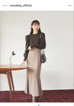 【最終値下げ】cocodeal ツイルサテンハイウエストマーメイドスカート