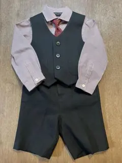 フォーマル三点セット 90cm 黒 薄紫シャツ