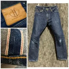 岡山児島発 児島JEANS セルビッジ赤耳 ストレートデニム 濃紺 W36