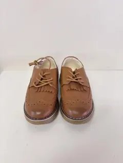 ブラウン フリンジ付き フォーマルシューズ