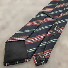 ダンヒル　ネクタイ　ストライプ　レジメンタル　ブラック　BLACK　黒