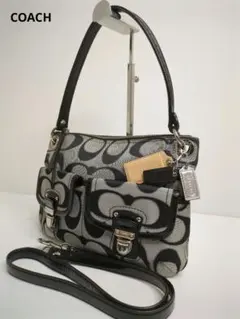 コーチ　ショルダーバッグ　２way シグネチャー　ワンショルダー　チャーム