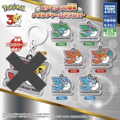 ポケモン　30周年　メタルチャームマスコット　セミコンプ