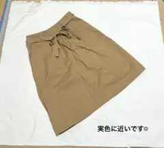 GAPベージュ 平置きw39 ストレッチライトデニム ひざ丈スカート 使用感なし