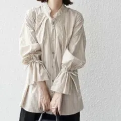 423 シップス ブロード ストライプ キャンディ スリーブ ブラウス シャツ