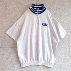 【ヴィーアメント】オーバーシルエット ハーフジップ スウェット Tシャツ (L)