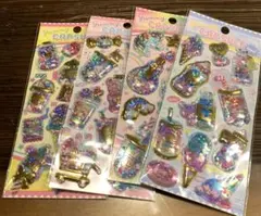 ✴︎シャカシャカシール　グリッター入　3Dシール　4枚セット