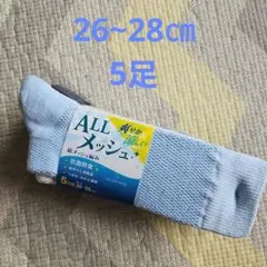 メンズ靴下　メッシュ26~28㎝　抗菌防臭　つま先かかと補強　ビジネスソックスのサムネイル