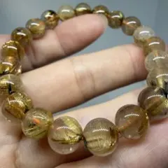 ■ゴールド タイチン ルチル クォーツ ヘマタイト 5037z 198 金運■