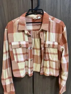 ROXY チェック柄 クロップド丈 長袖シャツのサムネイル