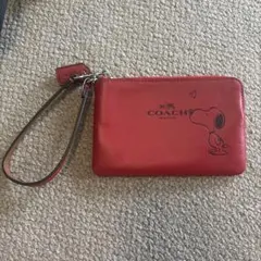 COACH スヌーピーポーチ レッド