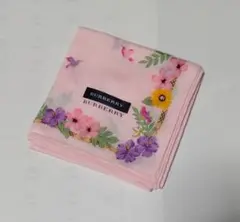 バーバリー　ハンカチ　ピンク花柄