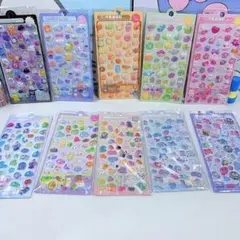 87 3D ぷくぷくシール 10枚セット 立体 かわいい ボンボンドロップシール