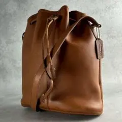 良品✨オールドコーチ 巾着型 ショルダーバッグ オールレザー 本革 USA製