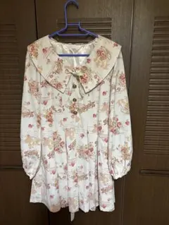 リズリサ　フラワープリント 長袖ワンピース　リボン