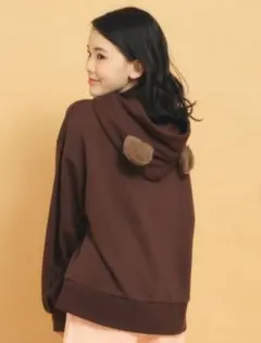 新品　くま耳パーカー M/150