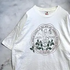 BAQH スクール Tシャツ ビンテージ 80s フルーツオブザルーム 星条旗