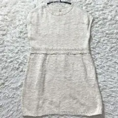 【美品】45Rノースリーブ　ニット　ワンピース　チュニック　シルク　リネンのサムネイル