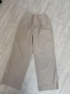 GLOBALWORK イージーケアリネンストレートパンツ