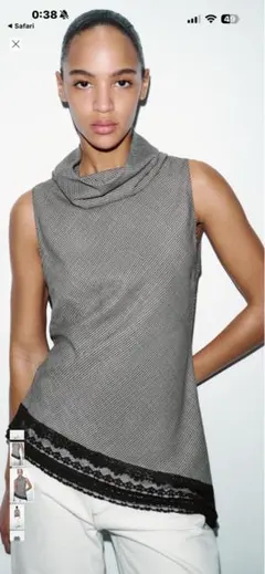 定価5990 ザラ　タートルニット　ノースリーブ