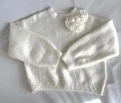 《美品》ザラキッズ 3Dフラワーセーター　ニット　140cm