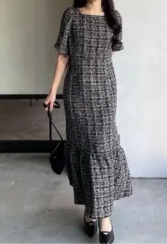 nairo 完売 ツイードマーメイドワンピース Lサイズ