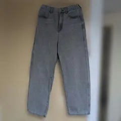 グレー デニムバギーパンツ