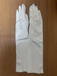 ホワイト サテン ウェディンググローブ 約40cm