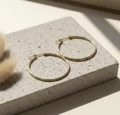 大人気　金属アレルギー対応　ピアス　フープピアス　カラー　ゴールド