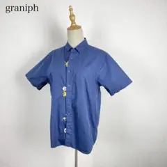 graniph ウルトラマン 怪獣 刺繍 半袖 シャツ ボタン 男女兼用