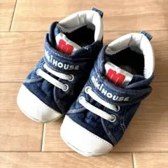 【ミキハウス】デニム ベビーシューズ　インディゴ