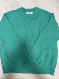 ZARA グリーン 長袖ニットセーター M