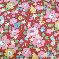 リバティ　タナローン　ベッツィスター　花と星柄　レッド.ピンク　各40cm