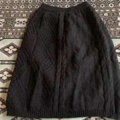 黒いニットスカート ケーブル編み　スカート　別売りセーター