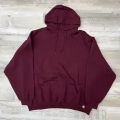 古着 RUSSELL ラッセル パーカー 3XL ワンポイントロゴ ボルドー