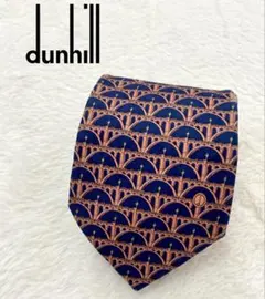 1989〜2000年ロゴ　旧ロゴ　ダンヒル　総柄はピンク　ネクタイ【中古】