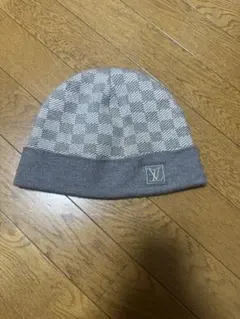 【central cee着用】Louis Vuitton ダミエ柄 ニット帽 黒