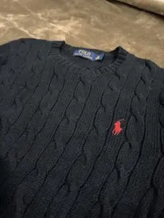 u*様 【美品】polo Ralph Lauren ケーブルニット　ブラック　xのサムネイル
