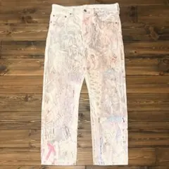 LEVI'S 501 REMAKE JEANS 総柄 00s 古着 アート 希少