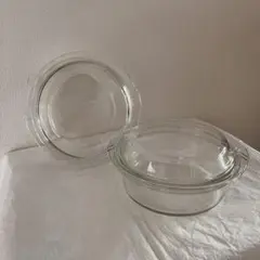 ビンテージ パイレックス enjoy cooking 耐熱ガラス 調理器具 蓋付のサムネイル