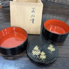 SNT1672 山田平安堂 三彩 丸重 三段 高級漆器 宮内庁御用達 伝統工芸品