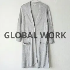 GLOBAL WORK ロングカーディガン 七分袖 /Sサイズ/グレー/春夏