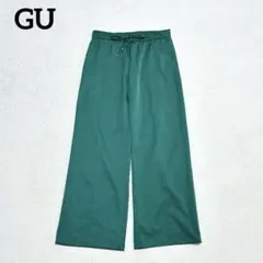 GU 大きいサイズ　プルオンパンツ　XL 緑　イージー　ワイド　ウエストゴム