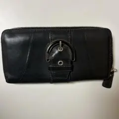 coach 黒レザー　レディース長財布